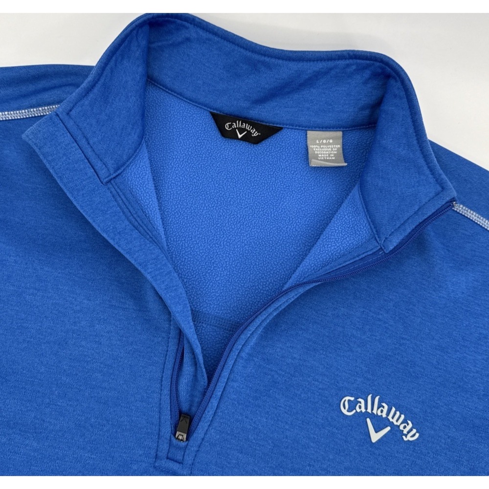 Callaway 1/4 Zip Fleece Pullover Men's L Blue Golf Lightweight Warm Layer